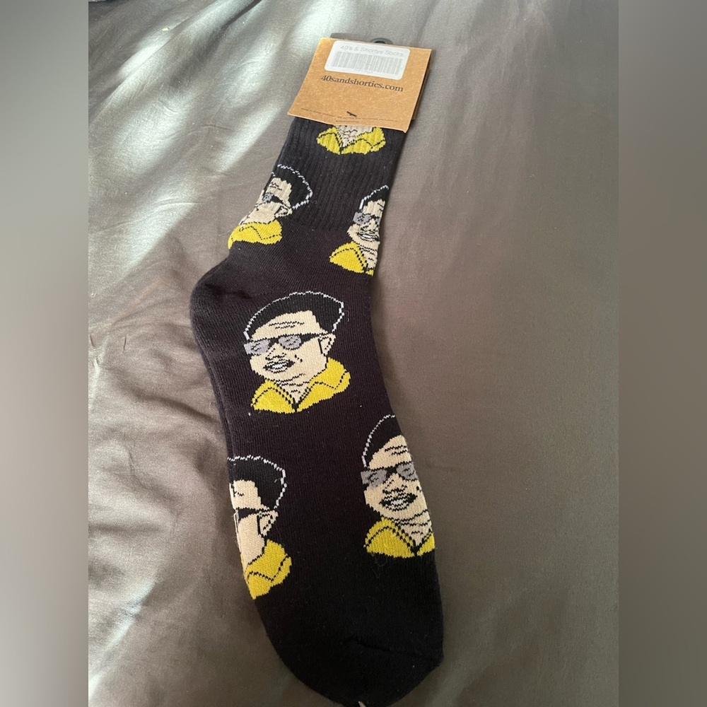 Black and Yellow Casual Cartoon Socks